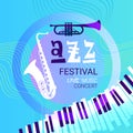 Jazz Festival Live Music Concert Poster Advertisement Banner Royalty Free Stock Photo