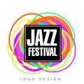 Jazz festival logo, creative banner, poster, flyer design element for musical party celebration vector Illustration Royalty Free Stock Photo