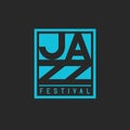 Jazz festival mockup poster lettering, musical t-shirt print graphic design element