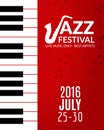 Jazz festival poster with a saxophone. Musical flyer design template
