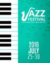 Jazz festival poster with a saxophone. Musical flyer design template