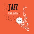 Jazz festival poster template. Jazz music. Saxophone. International Jazz Day. Vector design element Royalty Free Stock Photo