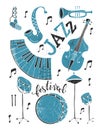 Jazz festival poster Royalty Free Stock Photo