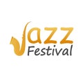 jazz festival saxophone and typography