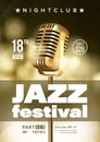 Jazz Improvisation Festival Flyer, Brochure Vector Template Royalty Free Stock Photo