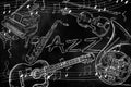 Jazz instruments music background Royalty Free Stock Photo