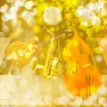 Jazz instruments on shiny background