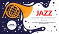 Jazz music art festival event flyer, musical fest announcement, party show promotion Royalty Free Stock Photo