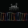 Jazz music banner poster square illustration vector. Background Royalty Free Stock Photo