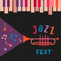Jazz Music Fest Vintage Vector poster template Royalty Free Stock Photo