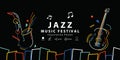 Jazz music festival banner poster illustration vector. Background concept. Royalty Free Stock Photo