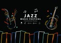 Jazz music festival banner poster A4 illustration vector. Royalty Free Stock Photo