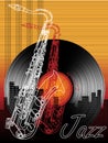 Jazz music festival, poster background template Royalty Free Stock Photo