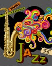 Jazz Music Festival Poster Royalty Free Stock Photo