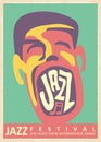 Jazz music festival retro poster design Royalty Free Stock Photo