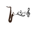 Jazz music icon logo design template