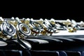 Jazz music instrument flute close up Royalty Free Stock Photo