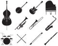 Jazz music instruments set Royalty Free Stock Photo