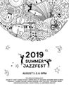 Jazz music night event poster vector outline template