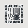 Jazz music poster with a studio microphone Royalty Free Stock Photo