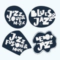 Jazz Music. Sticker. Modern Calligraphy Hand Lettering for Silk Screen Printing