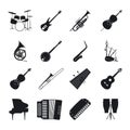 Jazz musical instrument silhouettes