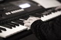 Jazz musician playing piano keyboard musical instrument Royalty Free Stock Photo