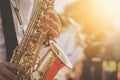 Jazz musician playing the saxophone Beautiful voice Royalty Free Stock Photo