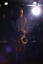 Jazz Musician With Saxophone Royalty Free Stock Photo