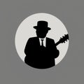 Minimalist Musician Icon In Film Noir Style Royalty Free Stock Photo