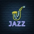 Jazz neon sign Royalty Free Stock Photo