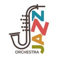 Jazz orchestra poster with musical instrument vector illustration