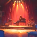 Jazz Performance Stage with Piano