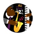 Jazz piano round banner