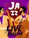 Jazz placard. music festival, live music concept. Vector illustration