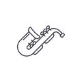 Jazz saxophone line icon concept. Jazz saxophone vector linear illustration, symbol, sign