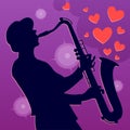 Jazz saxophone player. Saxophonist musician Royalty Free Stock Photo