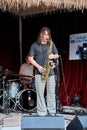 Jazz saxophone player on stage