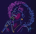 Jazz singer neon sign Royalty Free Stock Photo