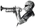 Jazz trumpet player Royalty Free Stock Photo