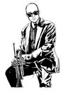 Jazz trumpet player Royalty Free Stock Photo