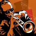 Jazz trumpet player Royalty Free Stock Photo