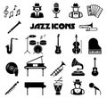 Jazz vector icon set