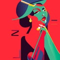 Jazz poster. Woman singer. Musician.