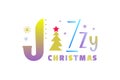 Jazzy Christmas holiday flat color vector sticker Royalty Free Stock Photo