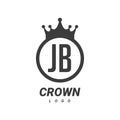 JB Letter Logo Design with Circular Crown