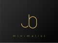 JB Minimalist Logo with Interlocking Shapes on Solid Black Background Royalty Free Stock Photo