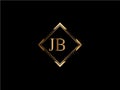 JBInitial diamond shape Gold color later Logo DesignX