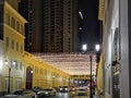 JBR, Jumeirah Beach Resort at night, a new tourist attraction and residential skyscrapers area in Dubai Royalty Free Stock Photo