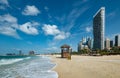 JBR public Beach and skyscrapers in Dubai,UAE